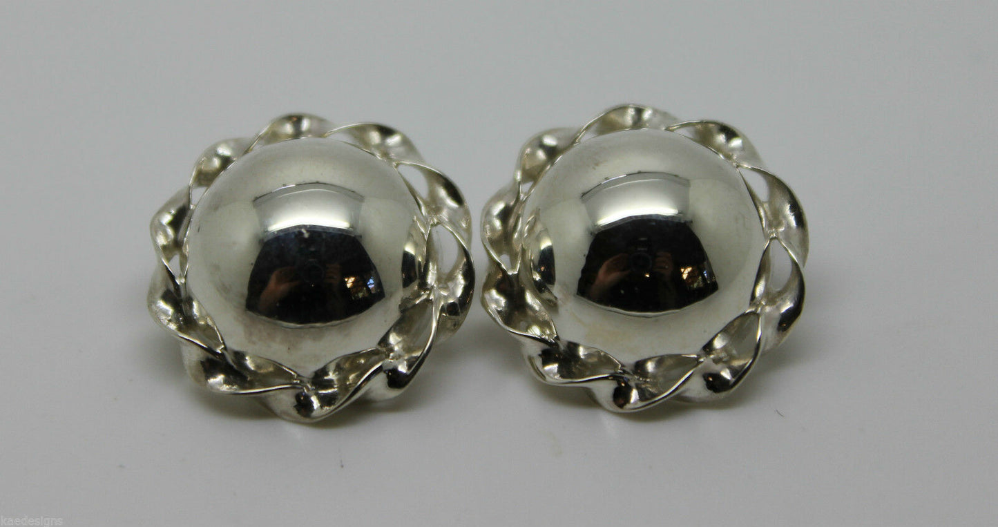 Kaedesigns New Sterling Silver Half Large 20mm Ball Round Clip On Earrings