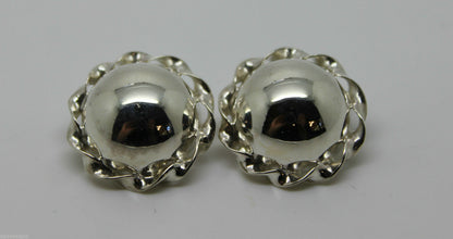 Kaedesigns New Sterling Silver Half Large 20mm Ball Round Clip On Earrings