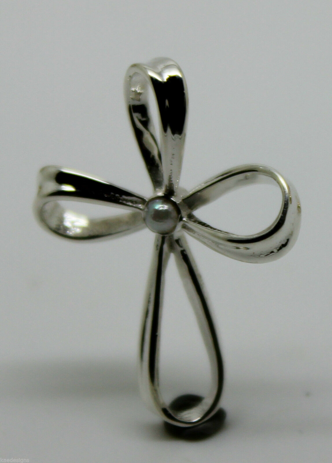 Genuine Sterling Silver 925 Cross Pearl Set Cross Pendant