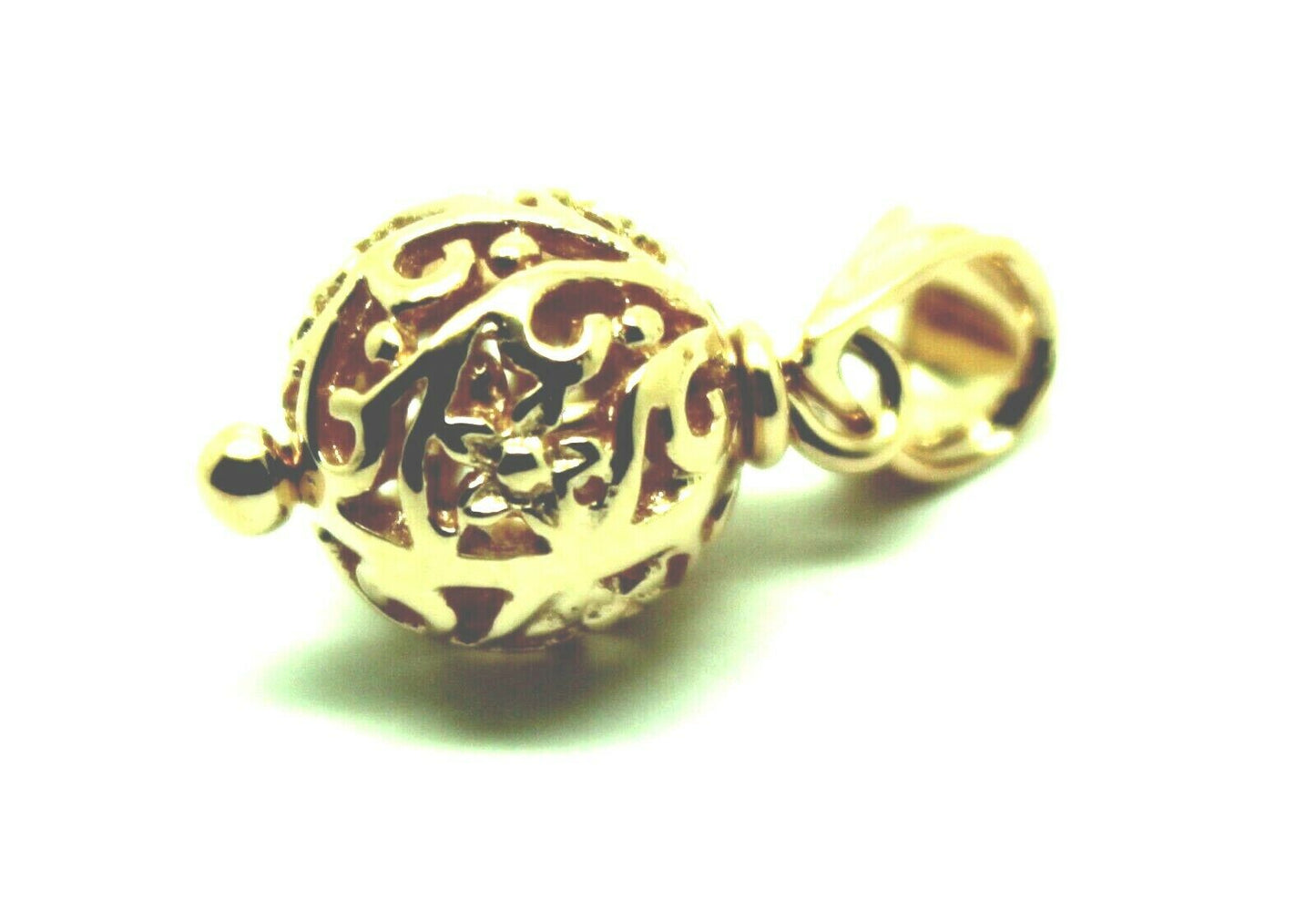 9ct Yellow Gold or White Gold or Rose Gold 10mm Filigree Ball Pendant