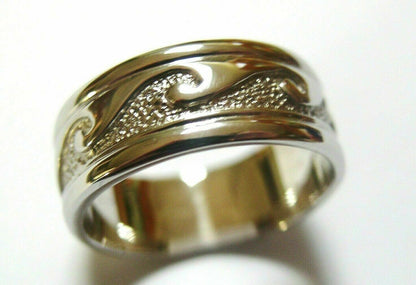 Kaedesigns New Solid Genuine Sterling Silver 925 Surf Wave Ring In Your Size