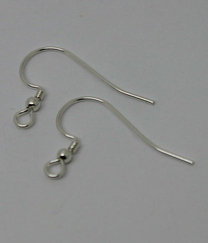 Genuine 925 Sterling Silver Bead & Coil Hooks For Earrings