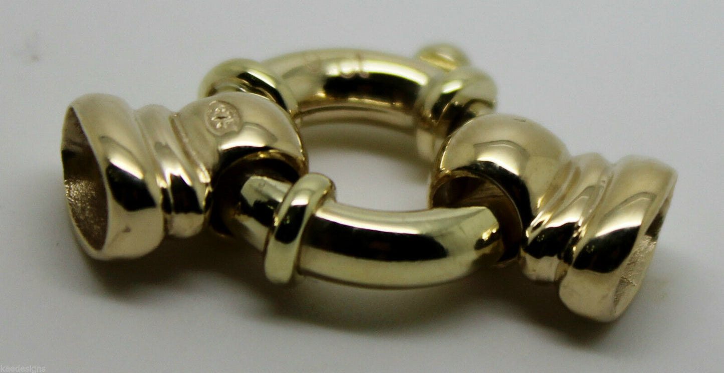 Kaedesigns, New 16mm Genuine 9ct 375 Large Yellow, Rose or White Gold Bolt Ring Clasp With Ends