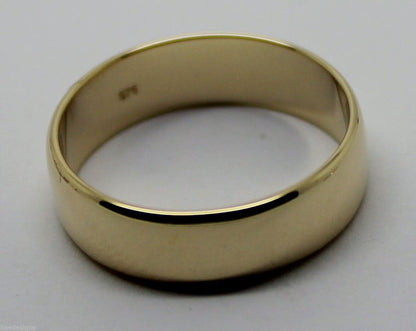 6mm Genuine Solid 9ct 9k Yellow Gold Wedding Band Ring Size N/7 To Z+4/15