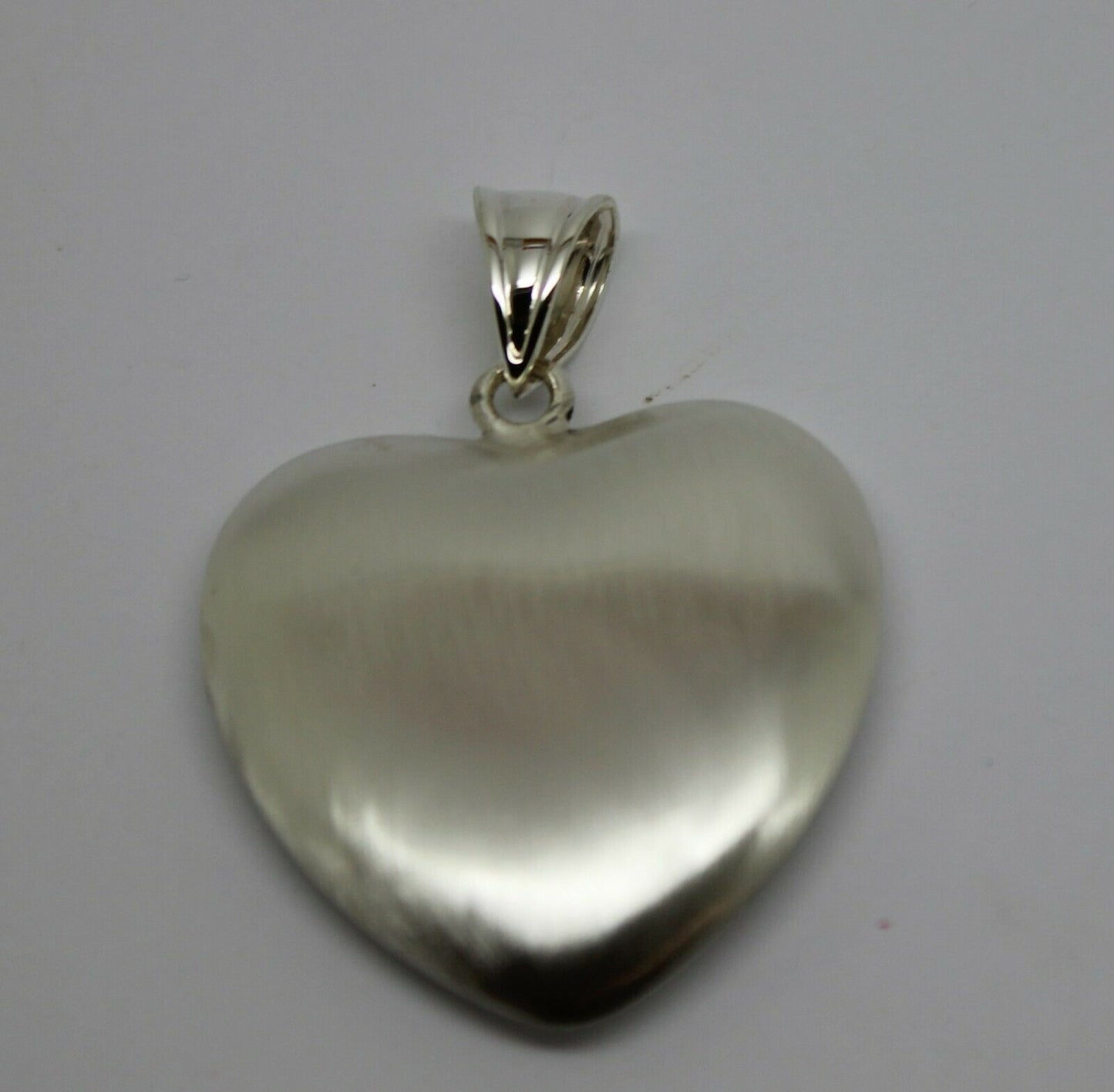 Sterling Silver Matt Finish / Brushed 925 Large Bubble Heart Pendant