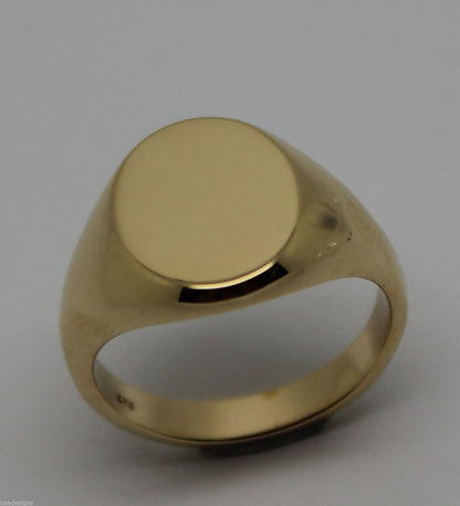 Heavy Solid 9ct White Or Rose Or Yellow Gold Oval Signet Ring Size M,N Or O