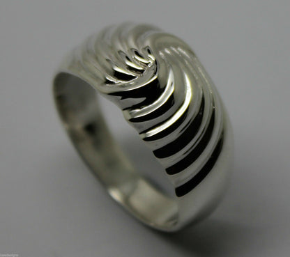 Genuine 9ct Yellow or Rose or White Gold or Sterling Silver Swirl Dress Ring