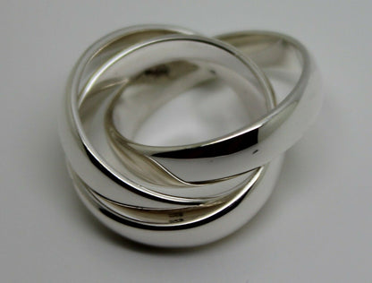 Sterling Silver Size O 1/2 Russian Wedding Band Ring, 5mm wide x 3 bands