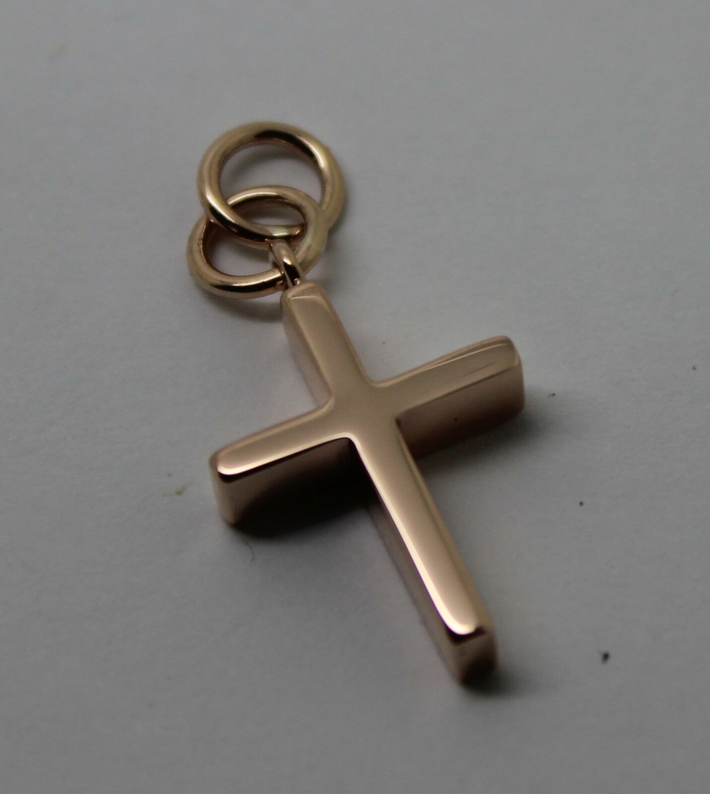 Kaedesigns,Genuine Solid Thin 18ct 750 Yellow, Rose or White Gold Plain Cross Pendant Double Bail