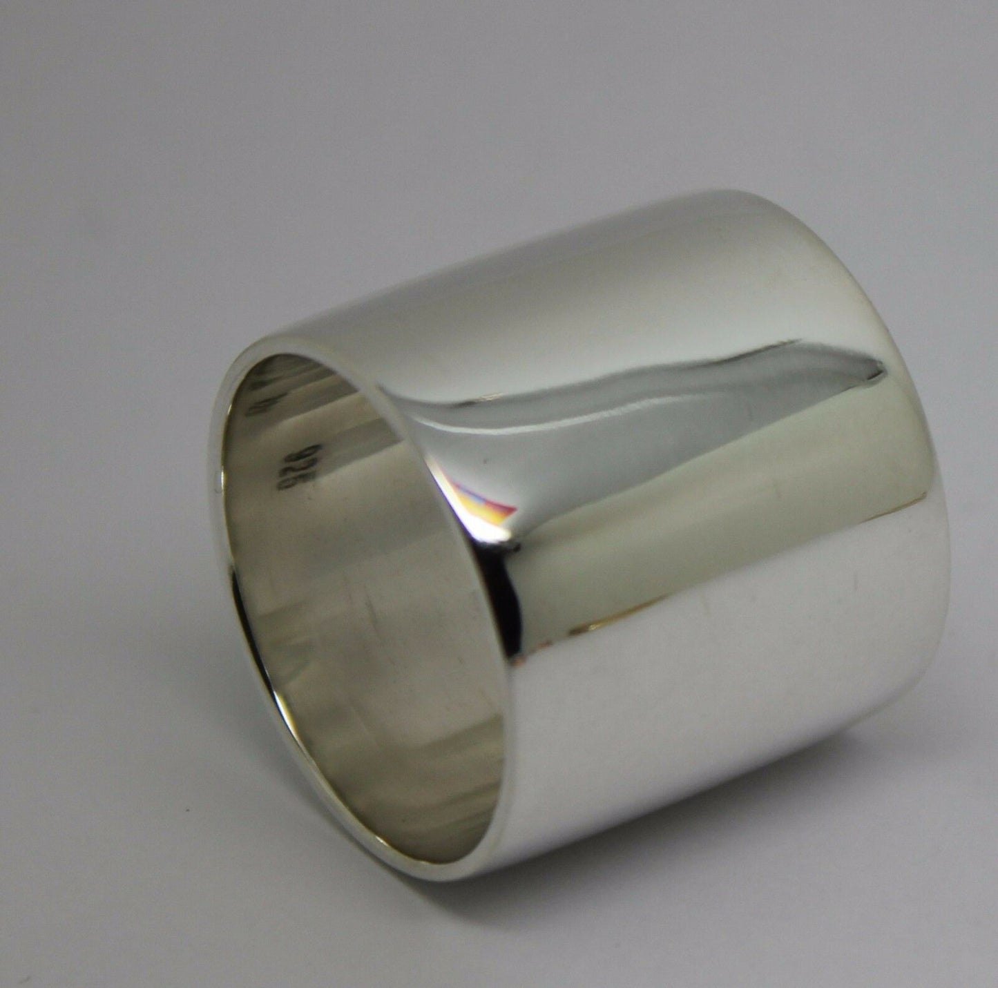 Heavy Sterling Silver Full Solid 23mm Extra Wide Band Ring Size Z + 2