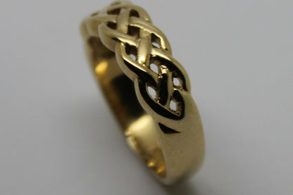 Genuine New Size N Solid 9ct Heavy Yellow Gold Weave Celtic Ring