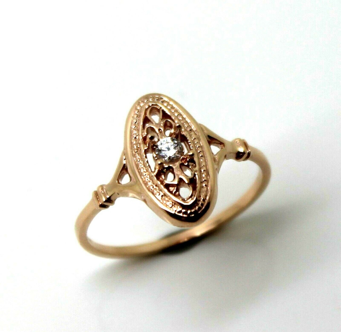 Kaedesigns New Genuine 9ct 9k Yellow, Rose or White Gold Delicate White Sapphire Filigree Ring