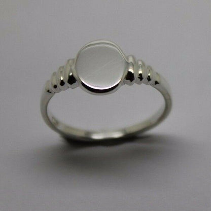 Small New Sterling Silver Oval Signet Ring Size M 1/2