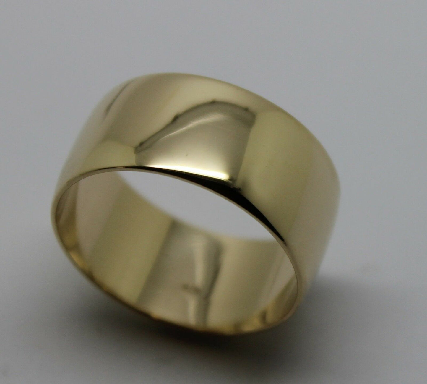 Genuine New Size W Genuine 9K 9ct Yellow Gold Full Solid 10mm Wide Band Ring