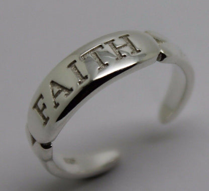 Kaedesigns, Genuine New Solid Sterling Silver 925 Faith Toe Ring