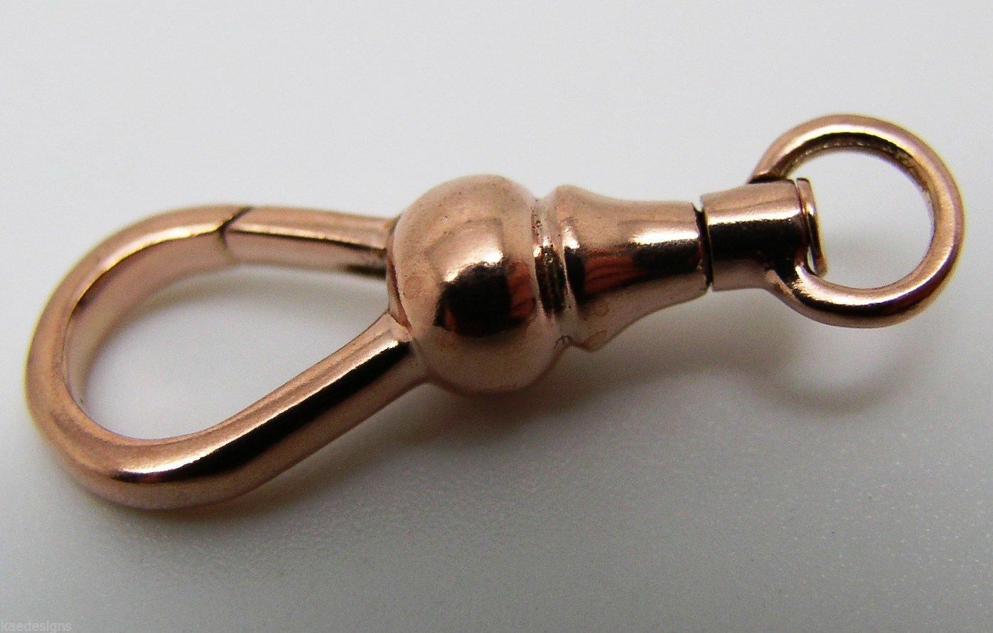 Genuine 18ct, 9ct Yellow or Rose Gold Ball Swivel Clasp 19mm, 22mm or 24mm