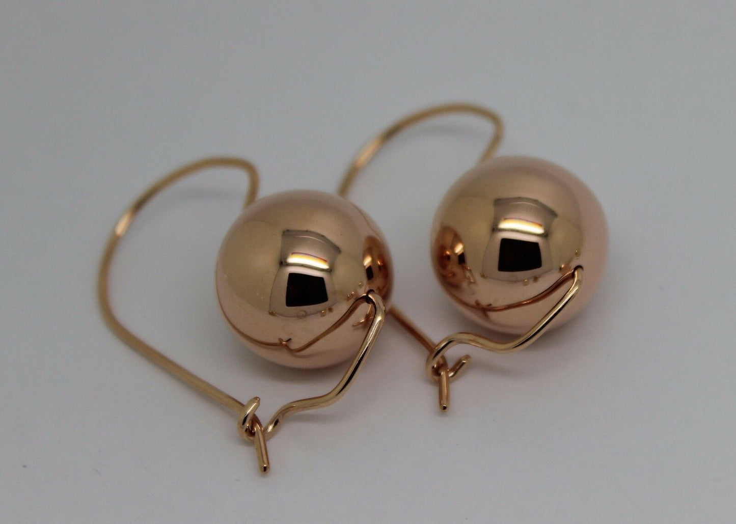 Kaedesigns, 9ct Yellow Or White Or Rose Gold 375 16mm Full Ball Hook Earrings