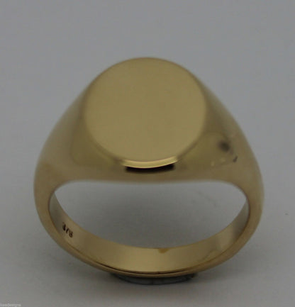 Heavy Solid 9ct White Or Rose Or Yellow Gold Oval Signet Ring Size M,N Or O