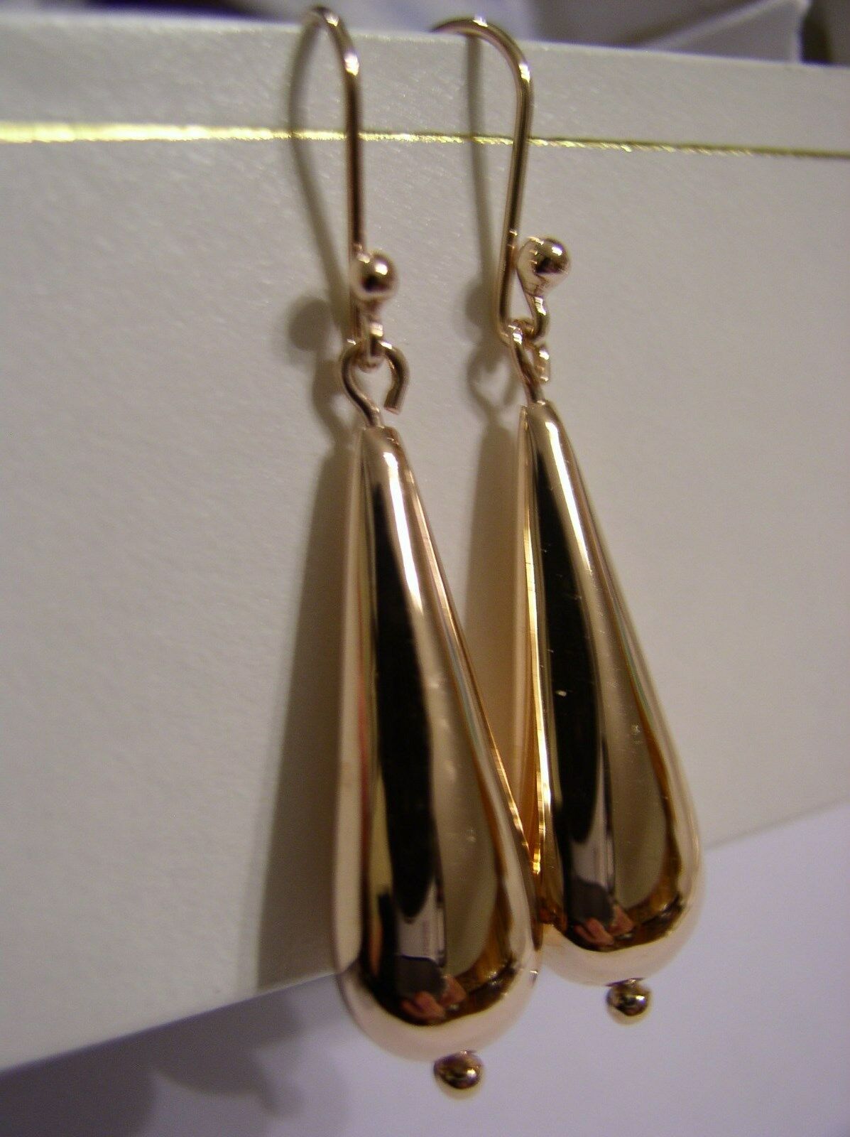 Kaedesigns Genuine New 9ct 9kt Yellow, Rose or White Gold Large Teardrop Tear Drop Earrings