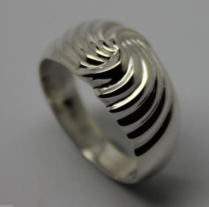 Genuine 9ct Yellow or Rose or White Gold or Sterling Silver Swirl Dress Ring