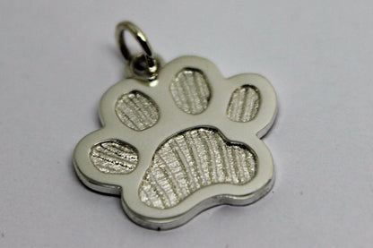 Large Sterling Silver 925 Dog Animal Paw Print Pendant