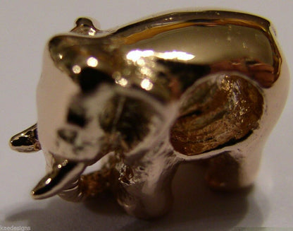 Kaedesigns, 9ct Yellow Or Rose Or White Gold Or Silver Elephant Bead Charm