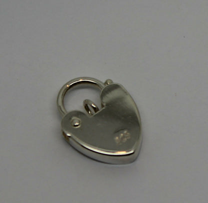 Genuine Small 11mm Sterling Silver 925 Screw Heart Pendant Padlock