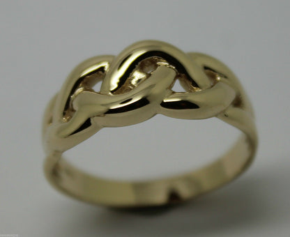 Genuine Solid 9ct White Or Rose Or Yellow Gold Celtic Knot Ring Choose Size