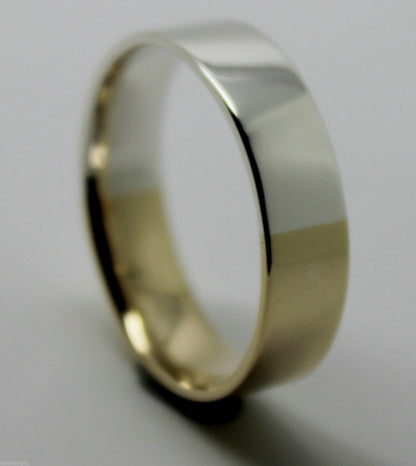 Kaedesigns New Genuine 9ct Yellow Gold Sterling Silver 8mm Band Ring Size S