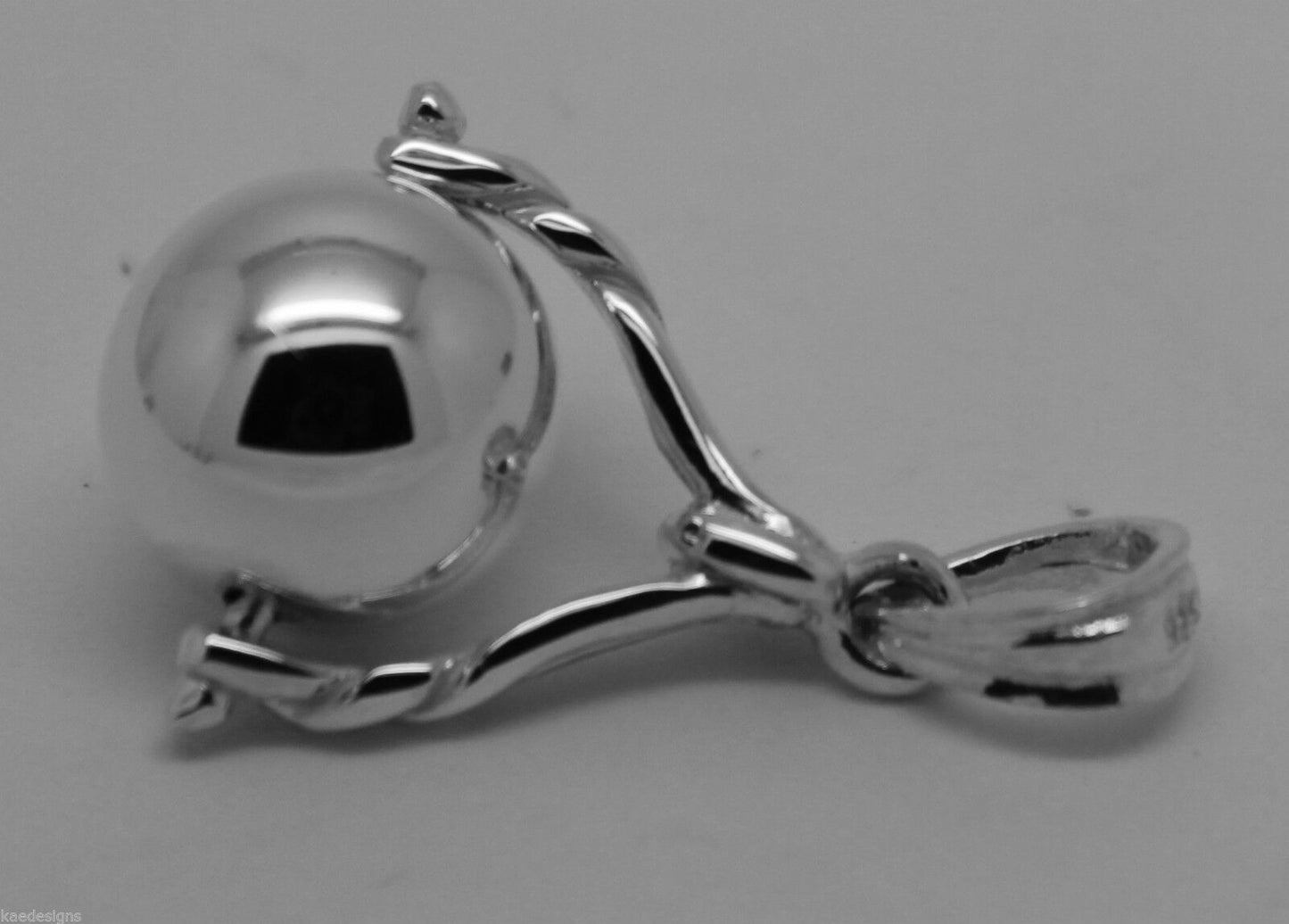 Genuine New Sterling Silver 925 10mm Ball Spinner Pendant