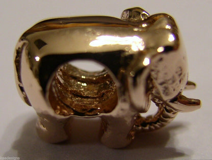 Kaedesigns, 9ct Yellow Or Rose Or White Gold Or Silver Elephant Bead Charm