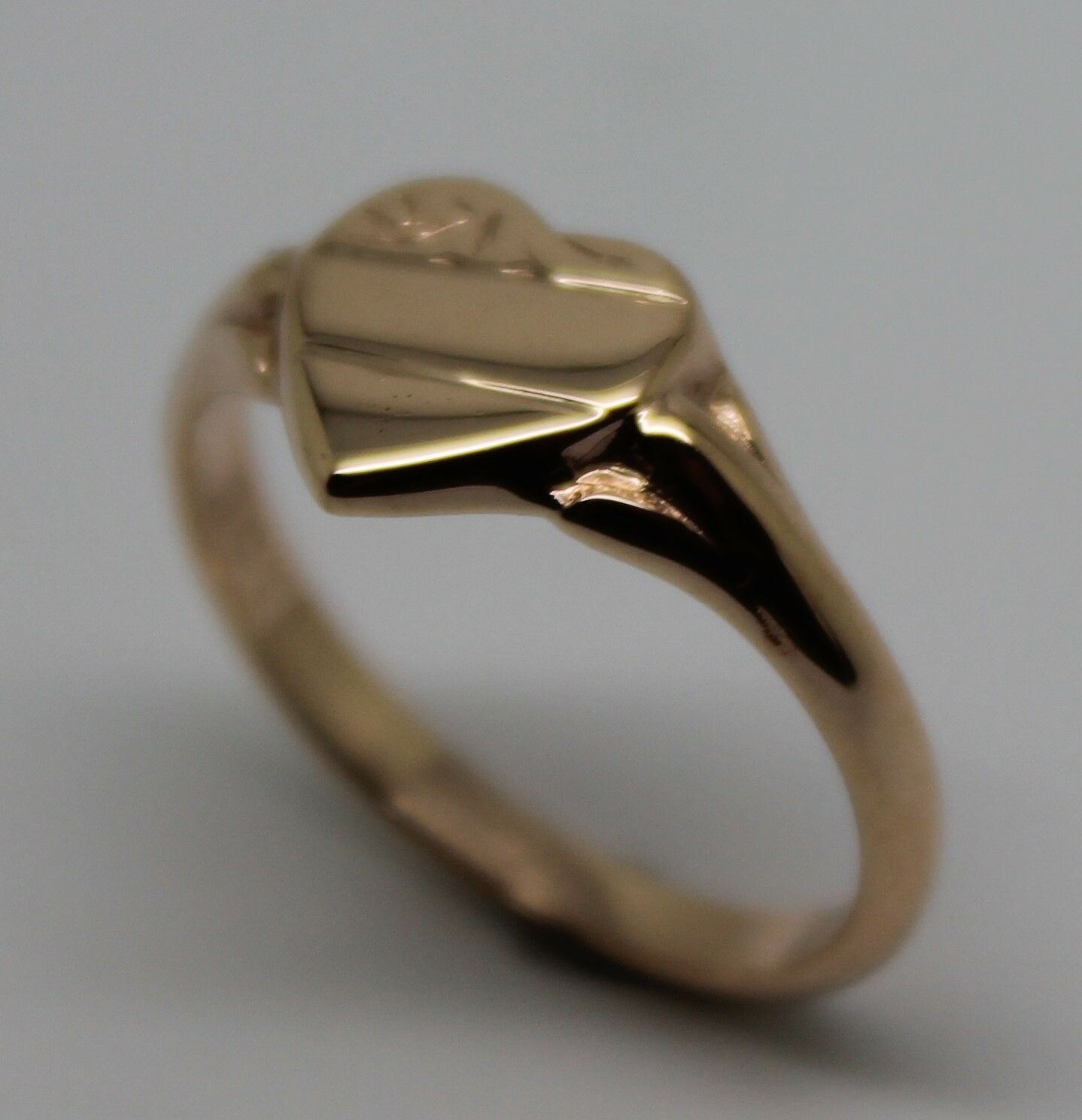 Kaedesigns, New Genuine 9ct Yellow, Rose or White  Gold Small Heart Signet Ring Size H 201