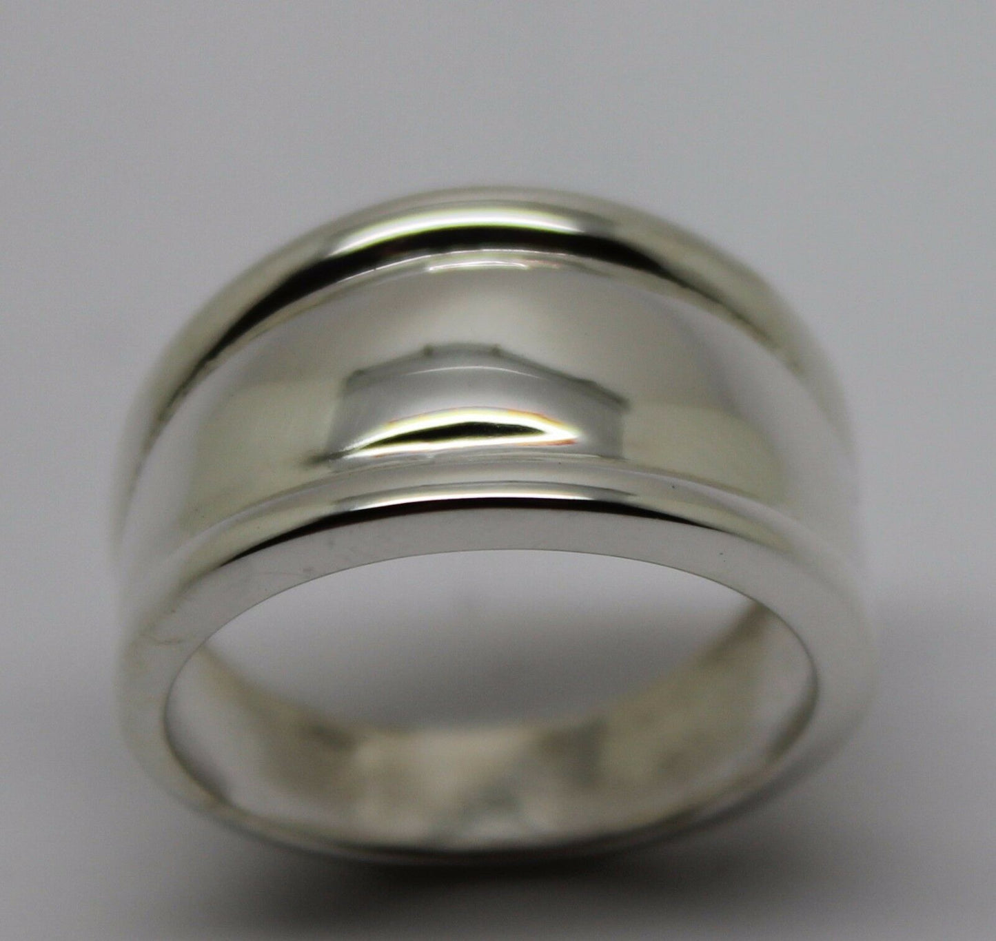 Size L, Kaedesigns, Genuine Sterling Silver 925 Thick Dome Ring 12mm Wide