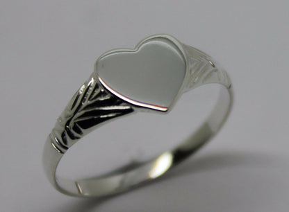 Kaedesigns New Solid New Sterling Silver Heart Signet Ring Size M