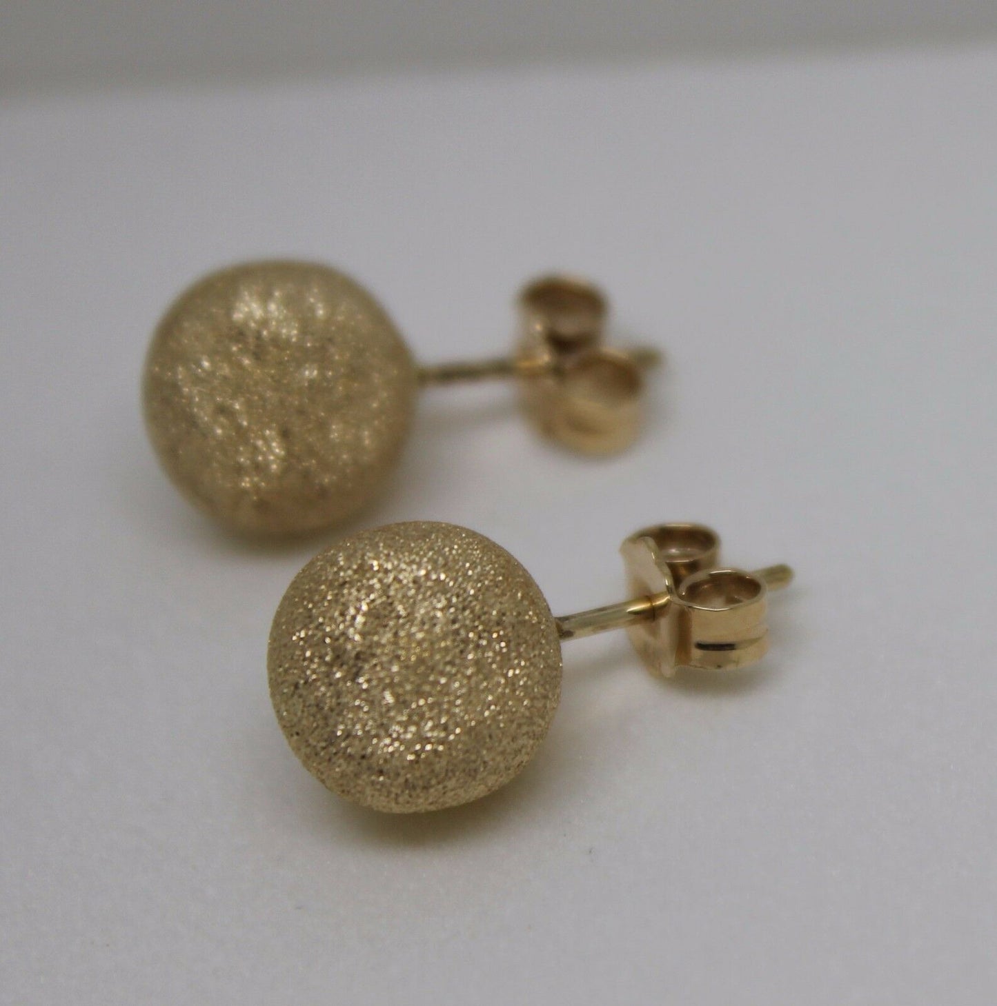 Genuine 9ct 9k Yellow, Rose or White Gold 10mm Frosted Stud Ball Earrings