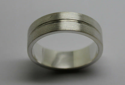 Genuine Solid Sterling Silver 925 Brushed Wedding Band Ring Hallmarked 925