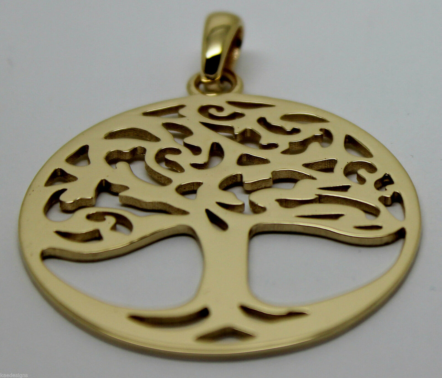 Heavy Solid 9ct Yellow Or Rose Or White Gold Large Tree Of Life Large Pendant