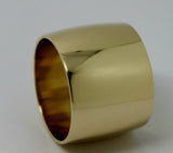 16mm Genuine Solid 9ct Rose or Yellow or White Gold 375 Wide Band Ring Size Q