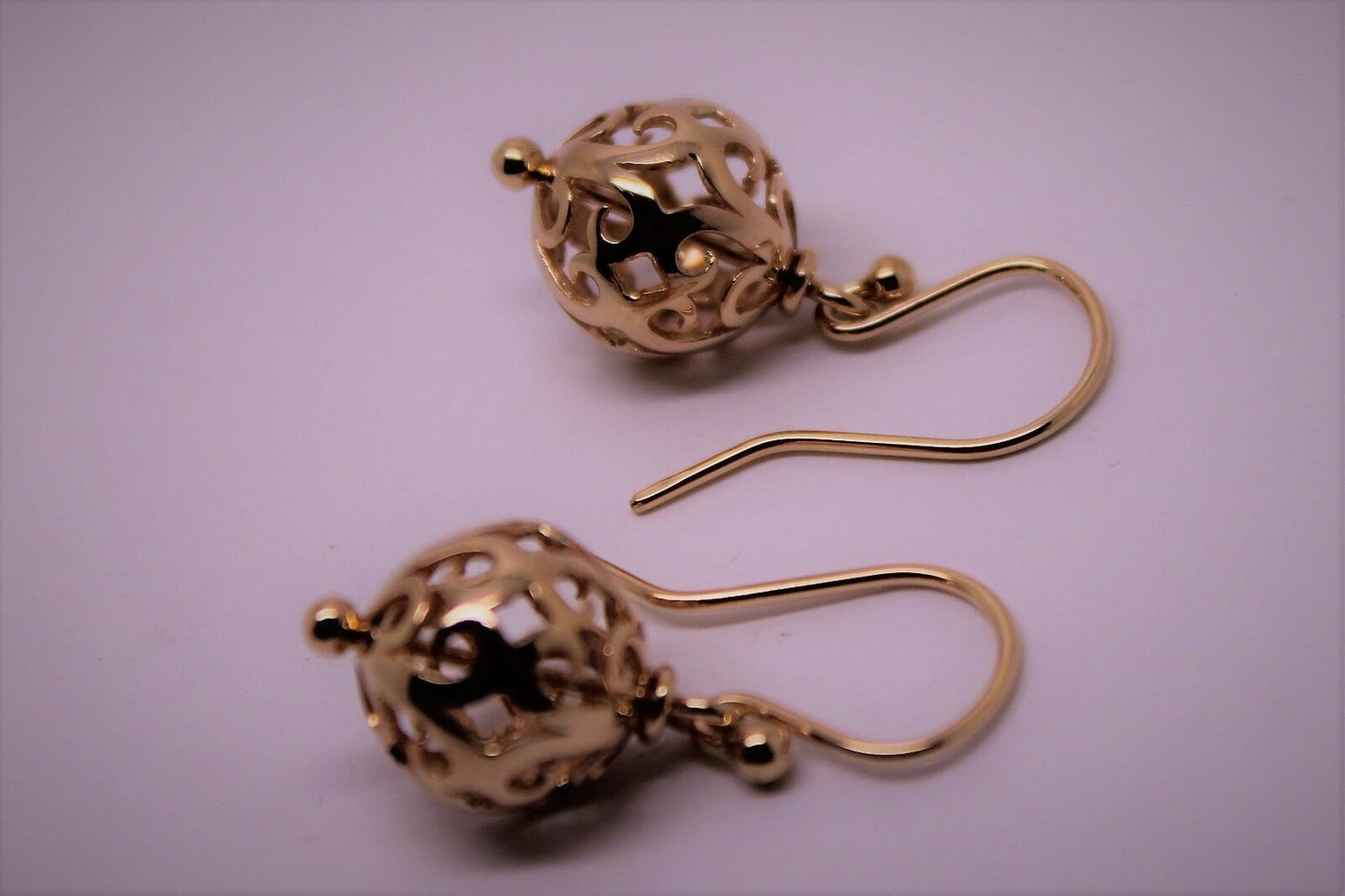 Kaedesigns New 9ct 9k Yellow, Rose or White Gold Large Heavy 12mm Ball Filigree Earrings