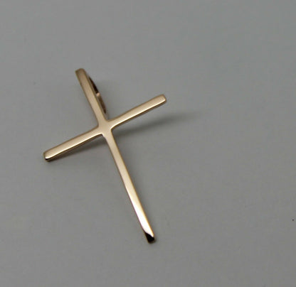 Kaedesigns Genuine Solid Delicate 9ct 9K Yellow, Rose Or White Gold Thin Plain Cross Pendant