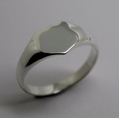 Kaedesigns New 925 Solid Genuine Large Mens Sterling Silver Shield Signet Ring