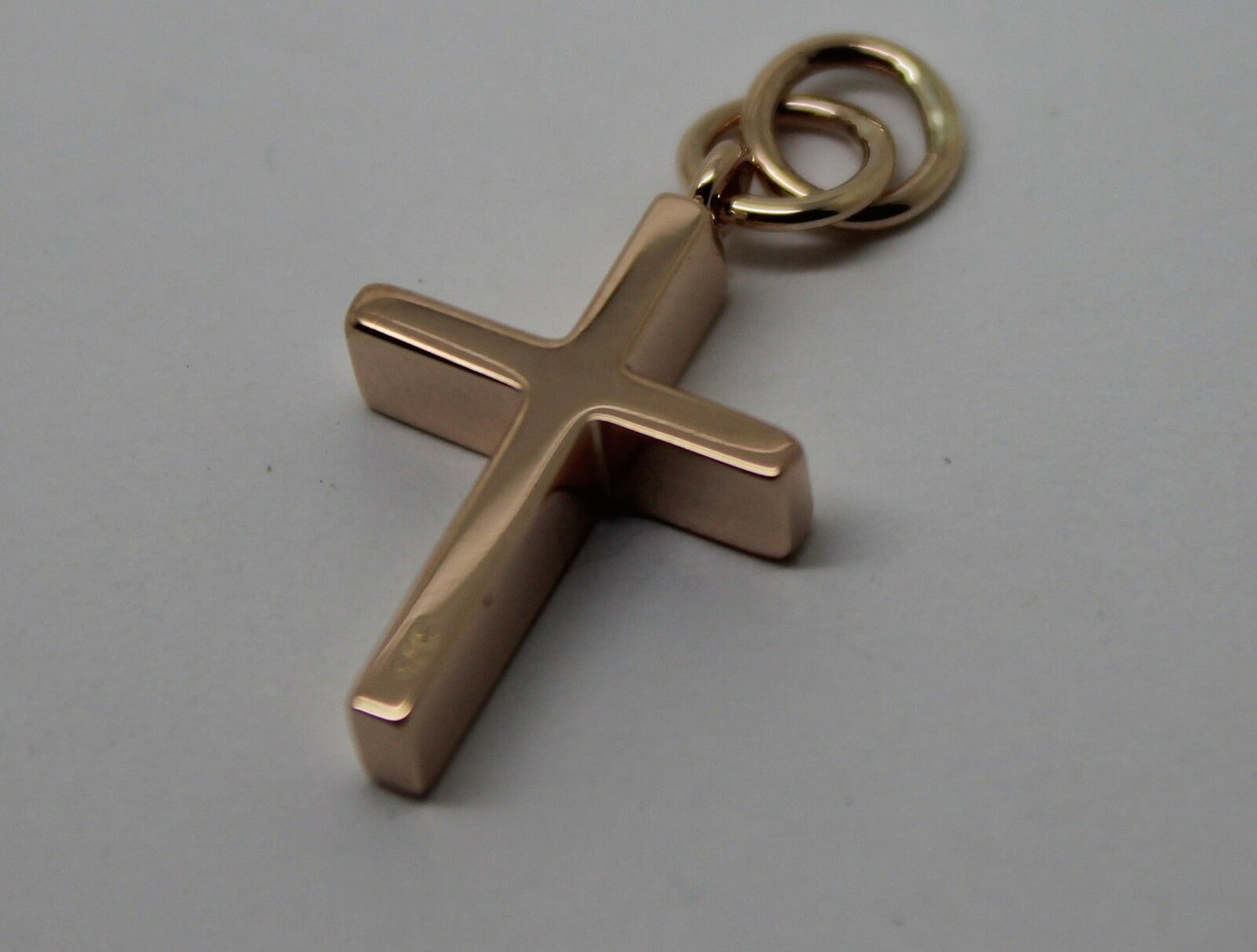 Kaedesigns, Genuine Solid Thin 9ct 9K Yellow, Rose or White Gold Plain Cross Pendant Double Bail