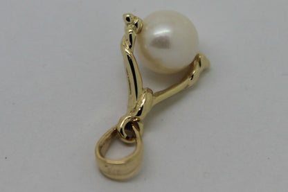 Kaedesigns New 9kt 9ct Yellow, Rose or White Gold 7mm White Pearl Ball Pendant