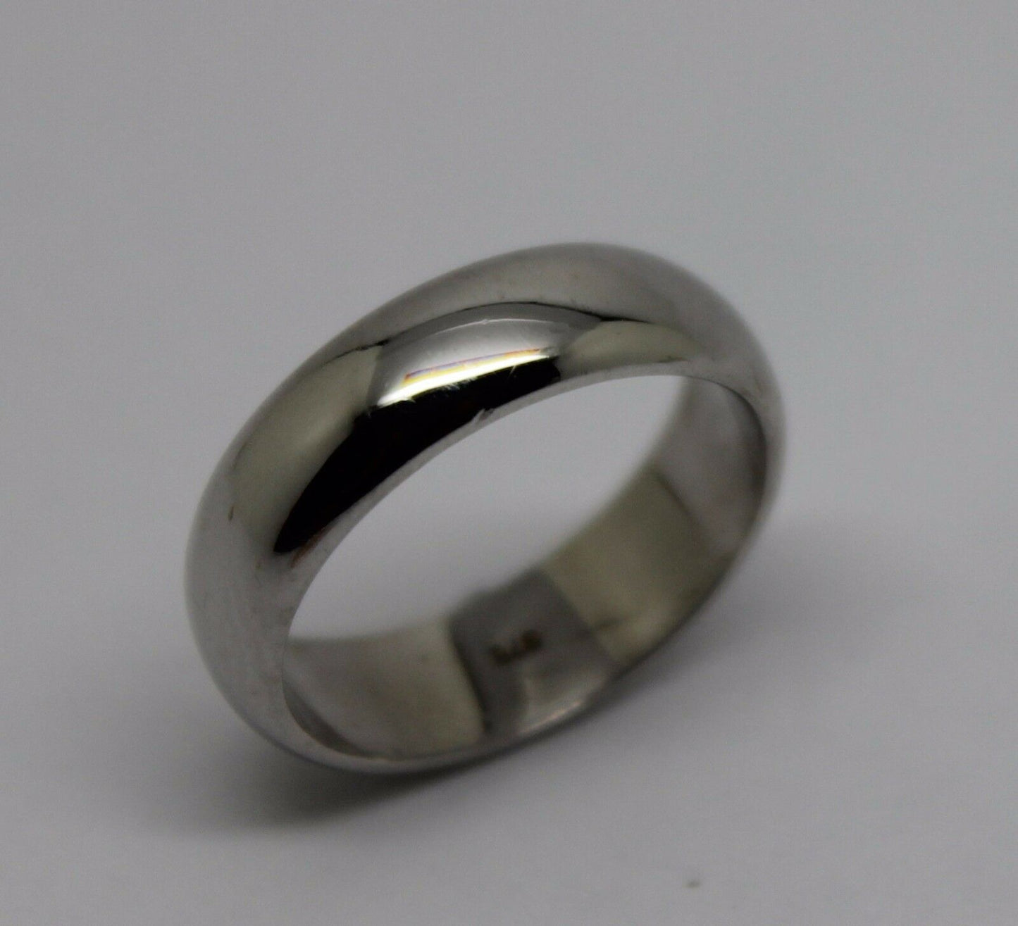 Genuine Solid 9ct White Gold Wedding Band Ring Size J 6mm