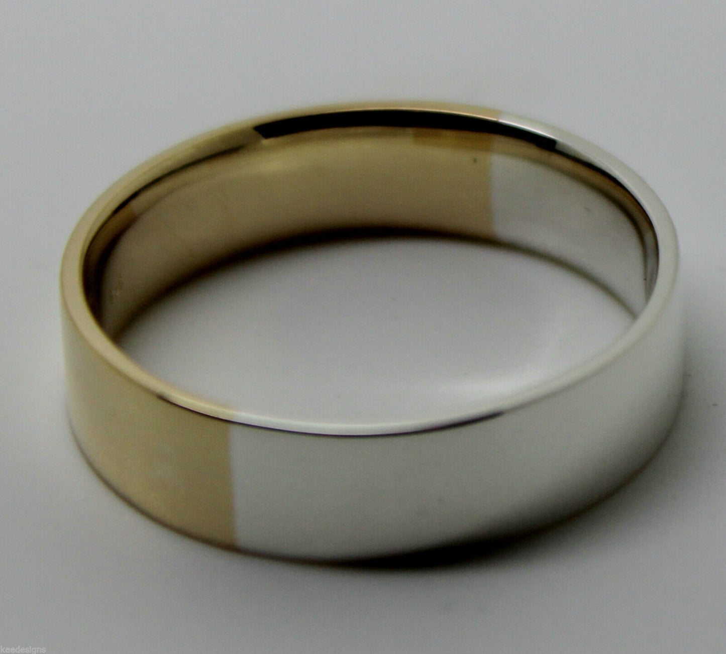 Kaedesigns New Genuine 9ct Yellow Gold Sterling Silver 8mm Band Ring Size S