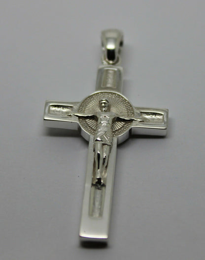 Solid New Genuine Sterling Silver 925 Crucifix Cross Pendant