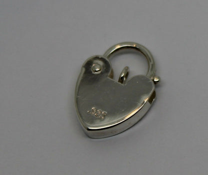 Genuine Small 11mm Sterling Silver 925 Screw Heart Pendant Padlock