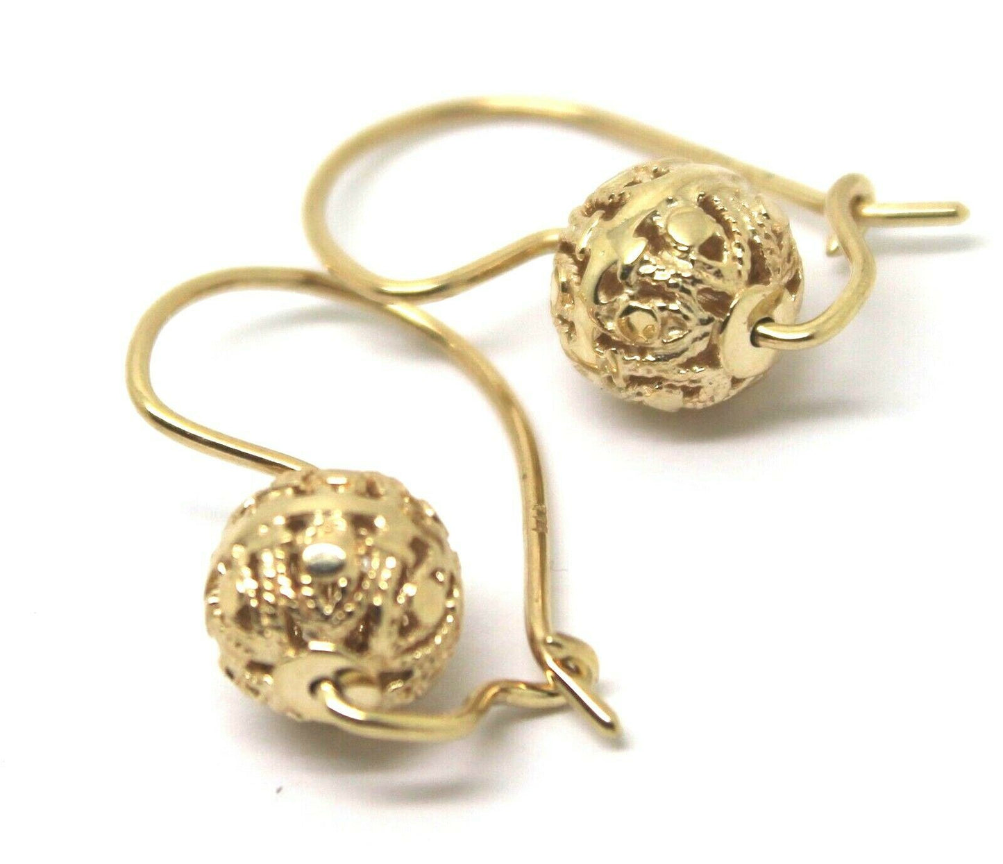 Genuine 9ct 9k Yellow, Rose or White Gold 10mm Ball Drop Filigree Earrings