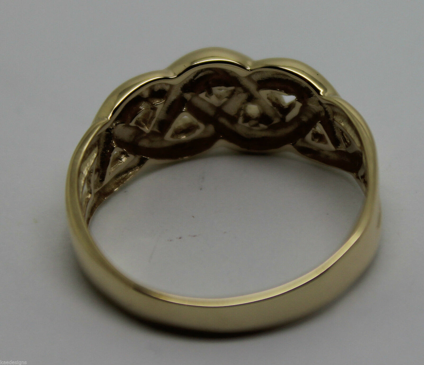 Genuine Solid 9ct White Or Rose Or Yellow Gold Celtic Knot Ring Choose Size