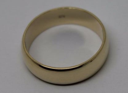 Genuine New Solid 9ct Yellow, Rose or White Gold 6mm Wedding Band Ring Size R